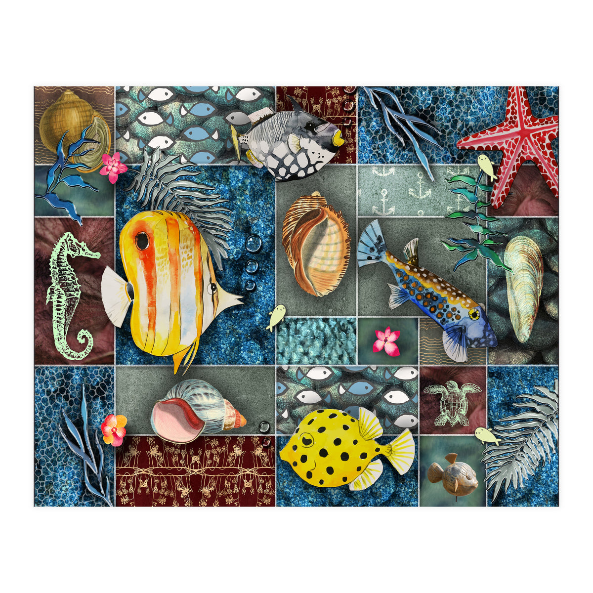 Sea Life Collage (Print Only)