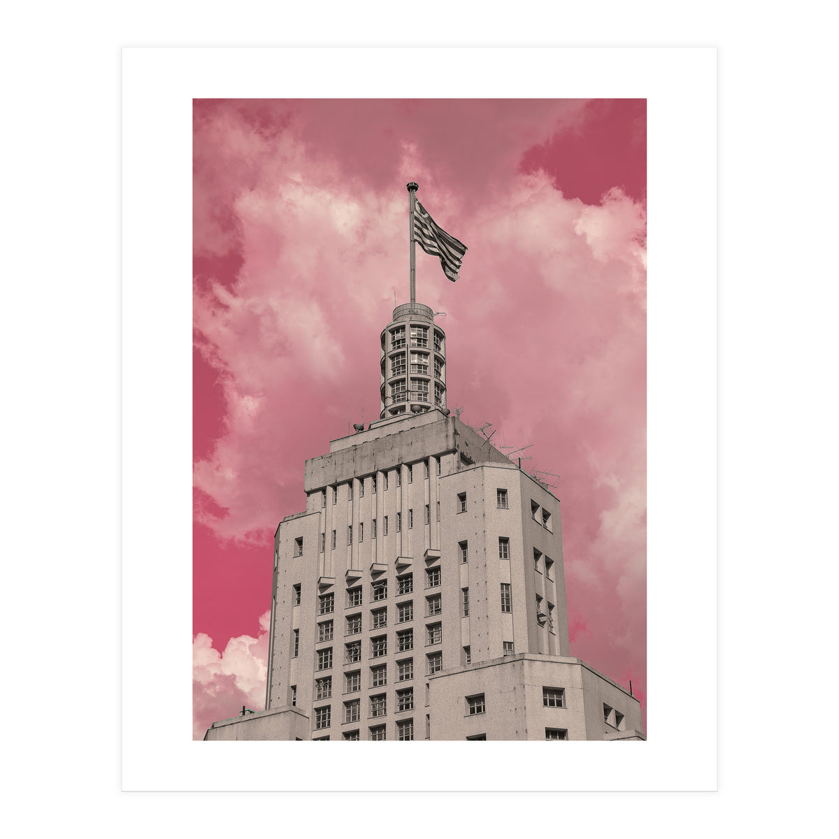 Pink Sky In São Paulo Banespa (Print Only)