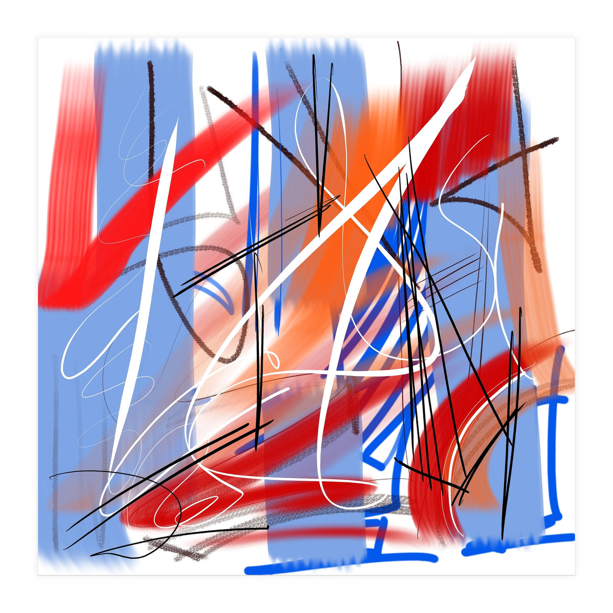 blue and red strokes (Print Only)
