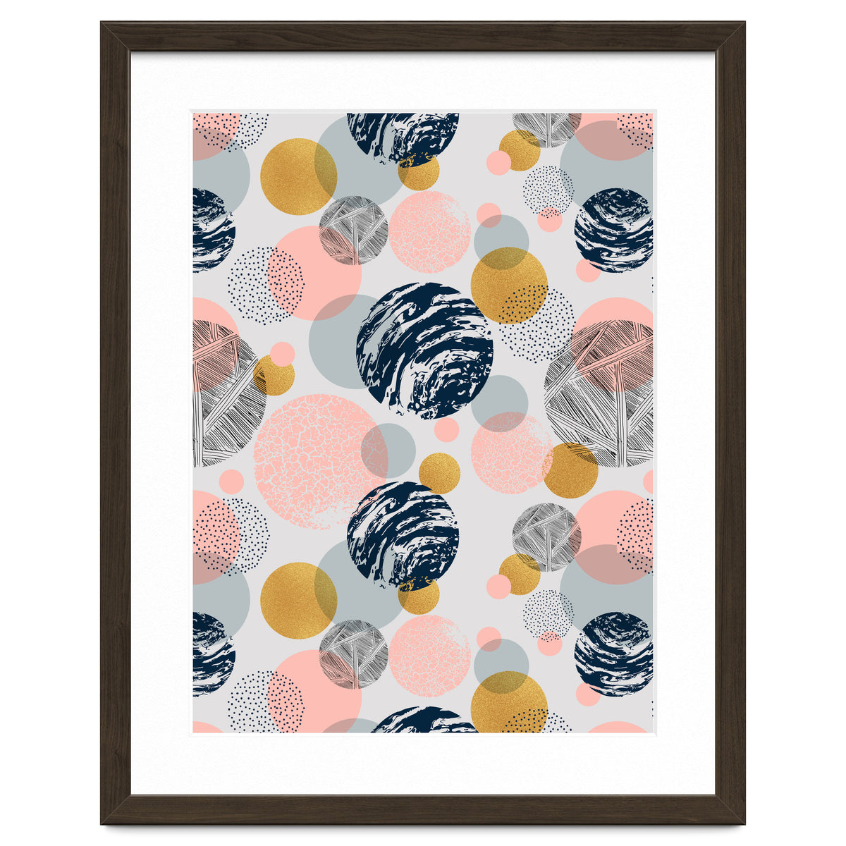 Pattern of abstract textured circles