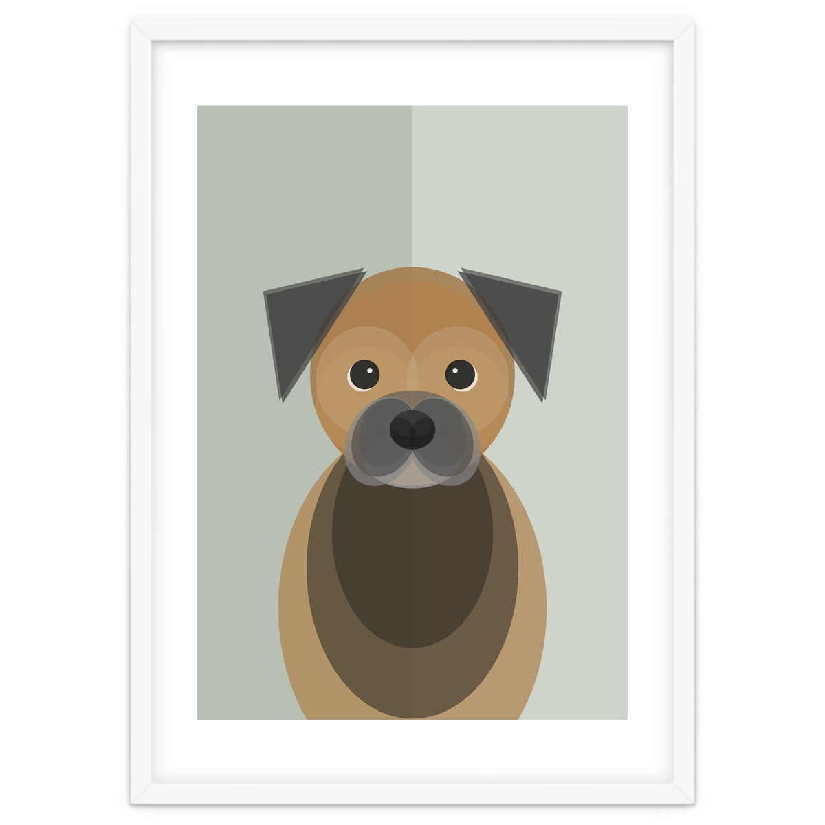 Mid Century Geometric Border Terrier Dog