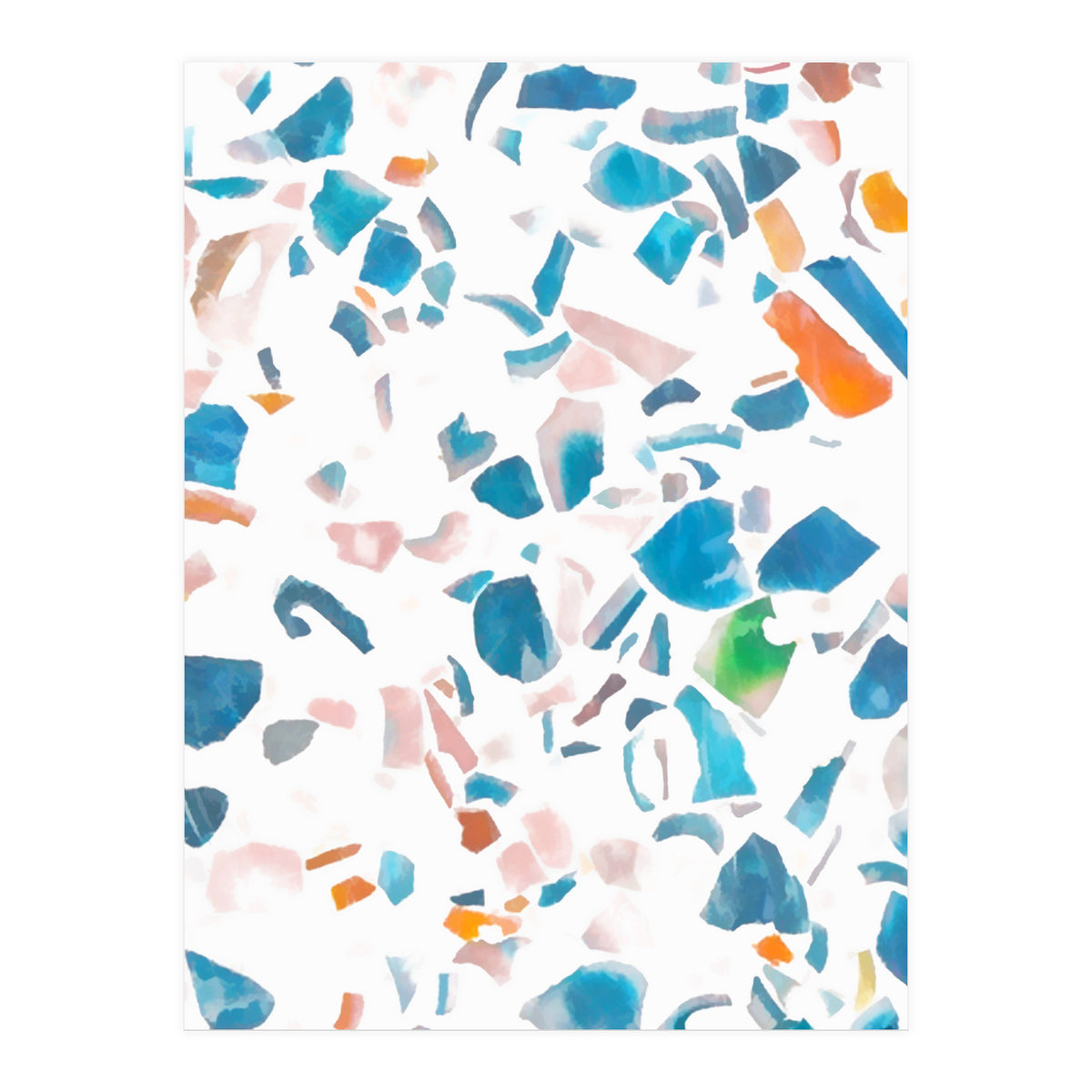 White Blue Terrazzo (Print Only)