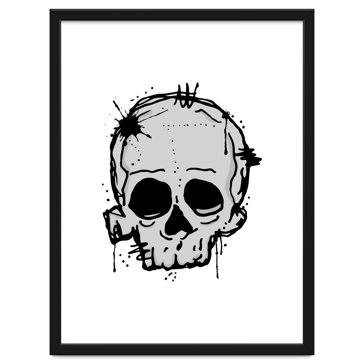 Skull scribble sketch