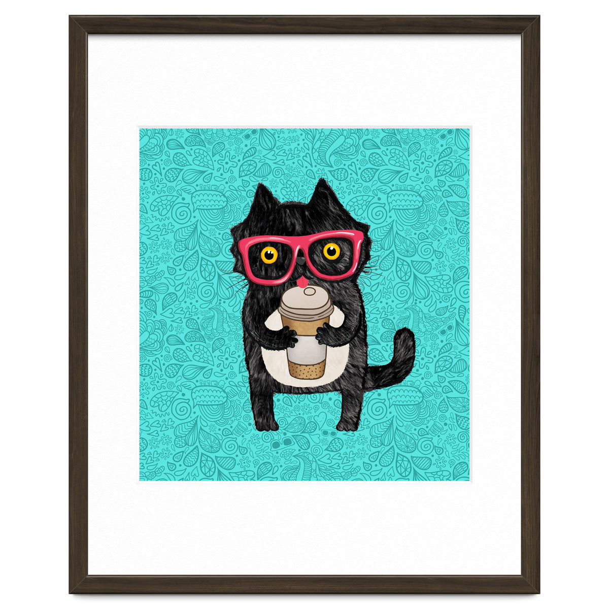 Cute Coffee cat and doodles