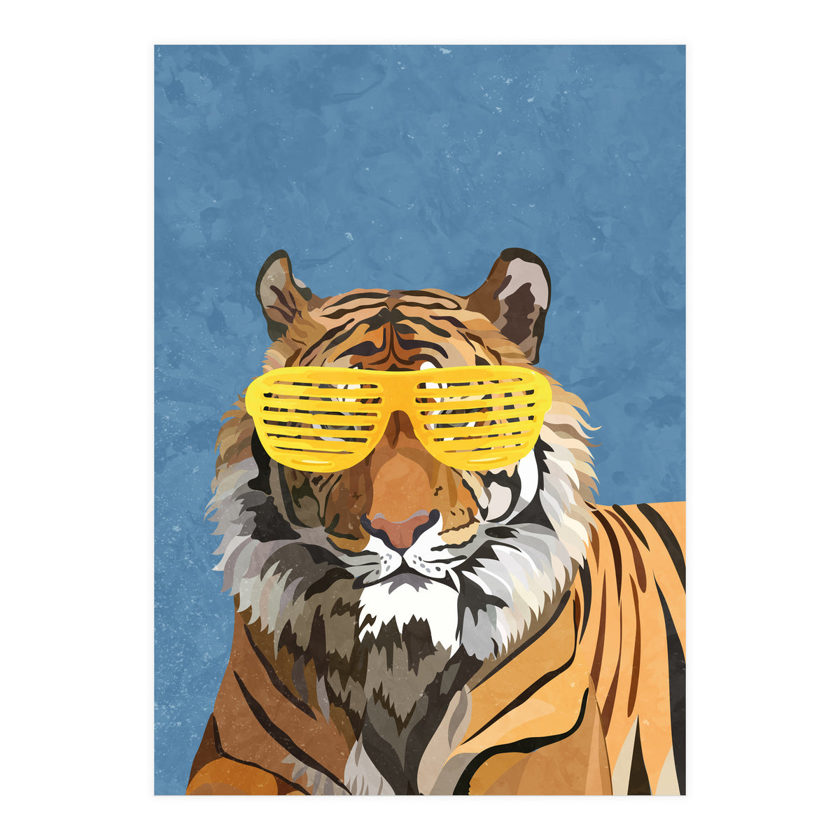 Hip Hop Tiger Yellow and Blue (Print Only)