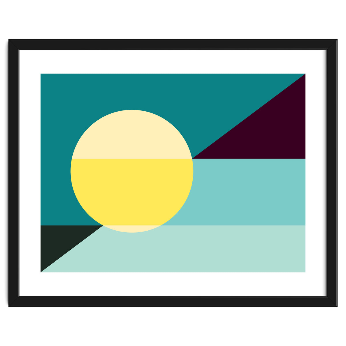 Geometric Shapes No. 3 - teal, purple & yellow