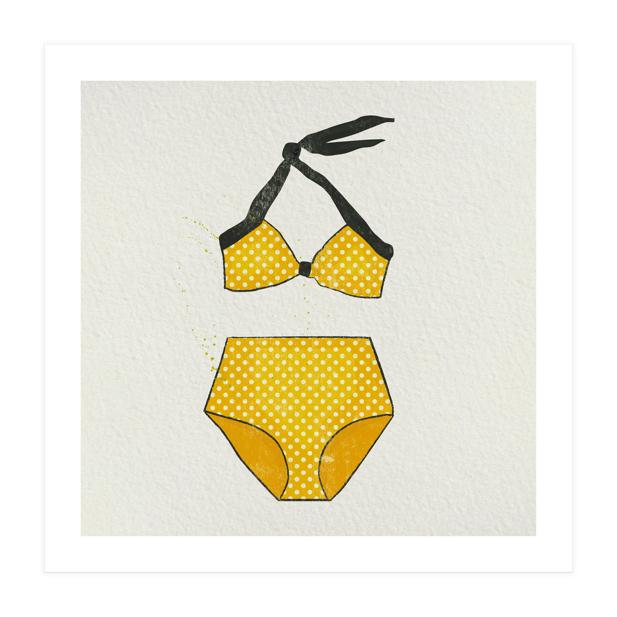 Yellow polka dot bikini (Print Only)