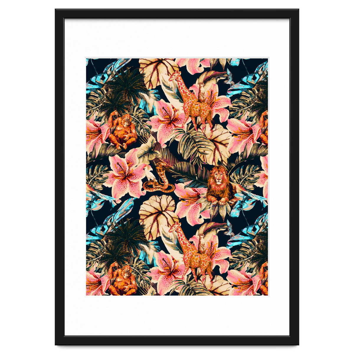 Wild animals in the dark of the jungle 02