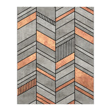 Abstract Chevron Pattern - Concrete and Copper (Print Only) thumbnail