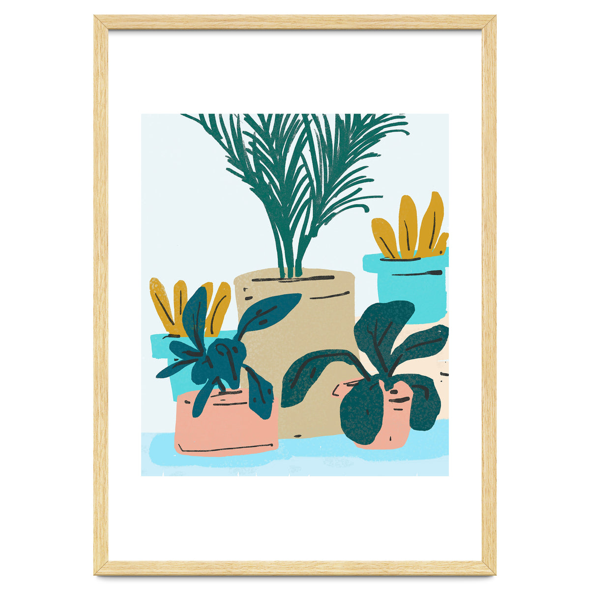 Little House Plants | Pastel Botanical Nature Plant Pots | Bohemian Cute Chic Palm Modern