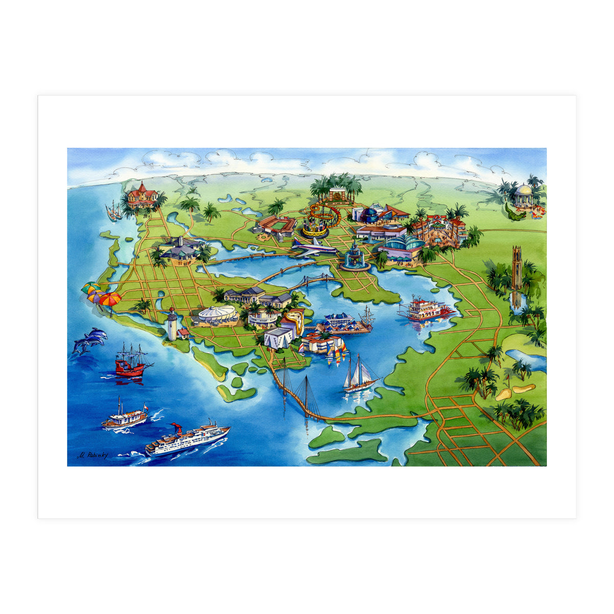 Tampa Bay Illustrated Map (Print Only)