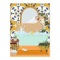 Ram Bathing in Moroccan Style Bathroom (Print Only)