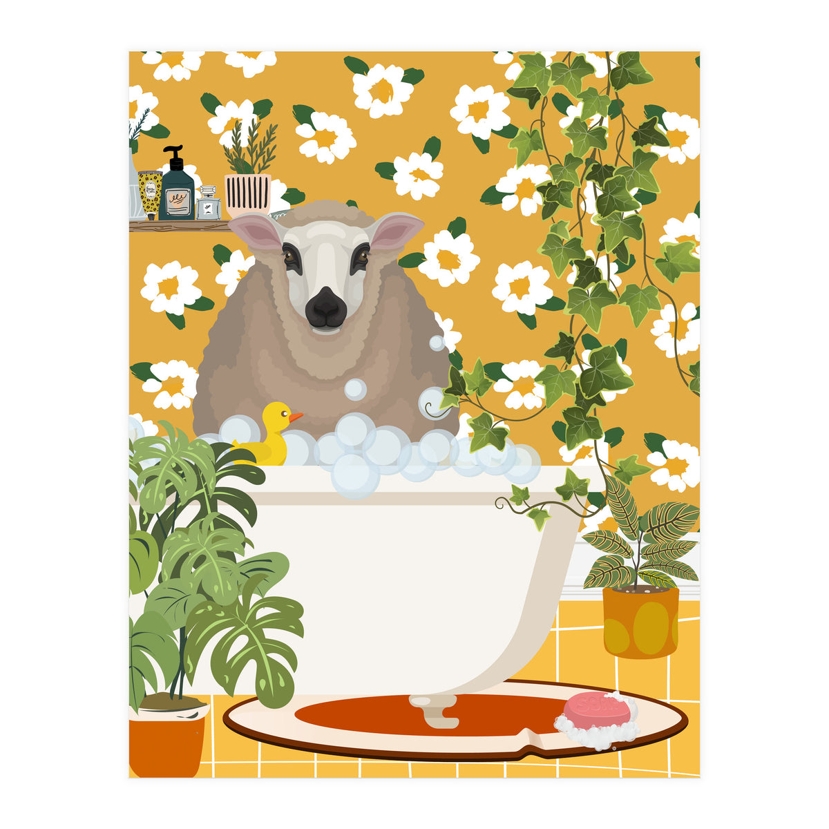 Sheep Bathing (Print Only)