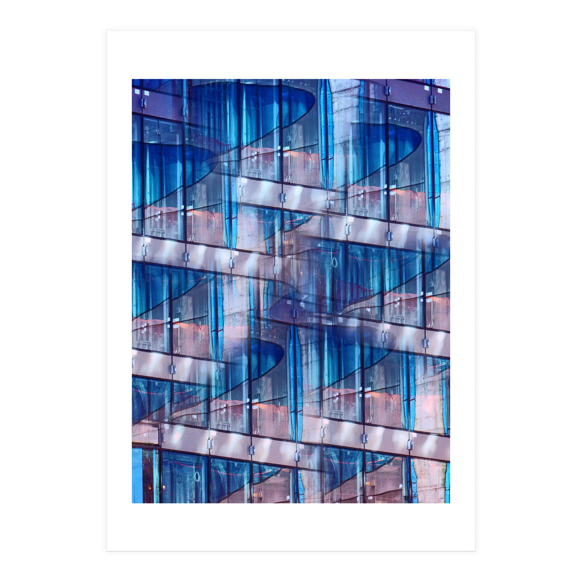 Blue Skyscraper Abstract (Print Only)