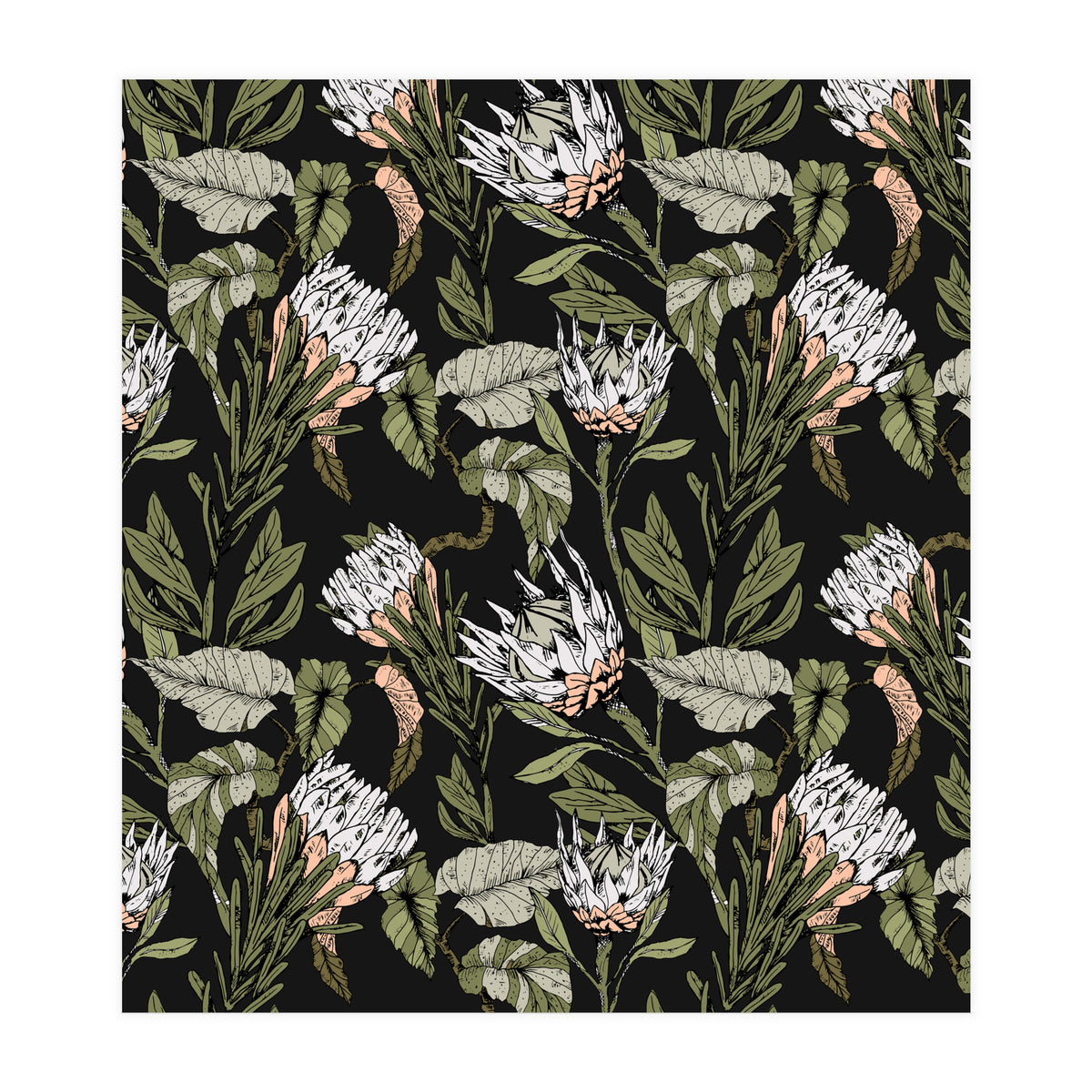 Dark pattern botanical boho (Print Only)