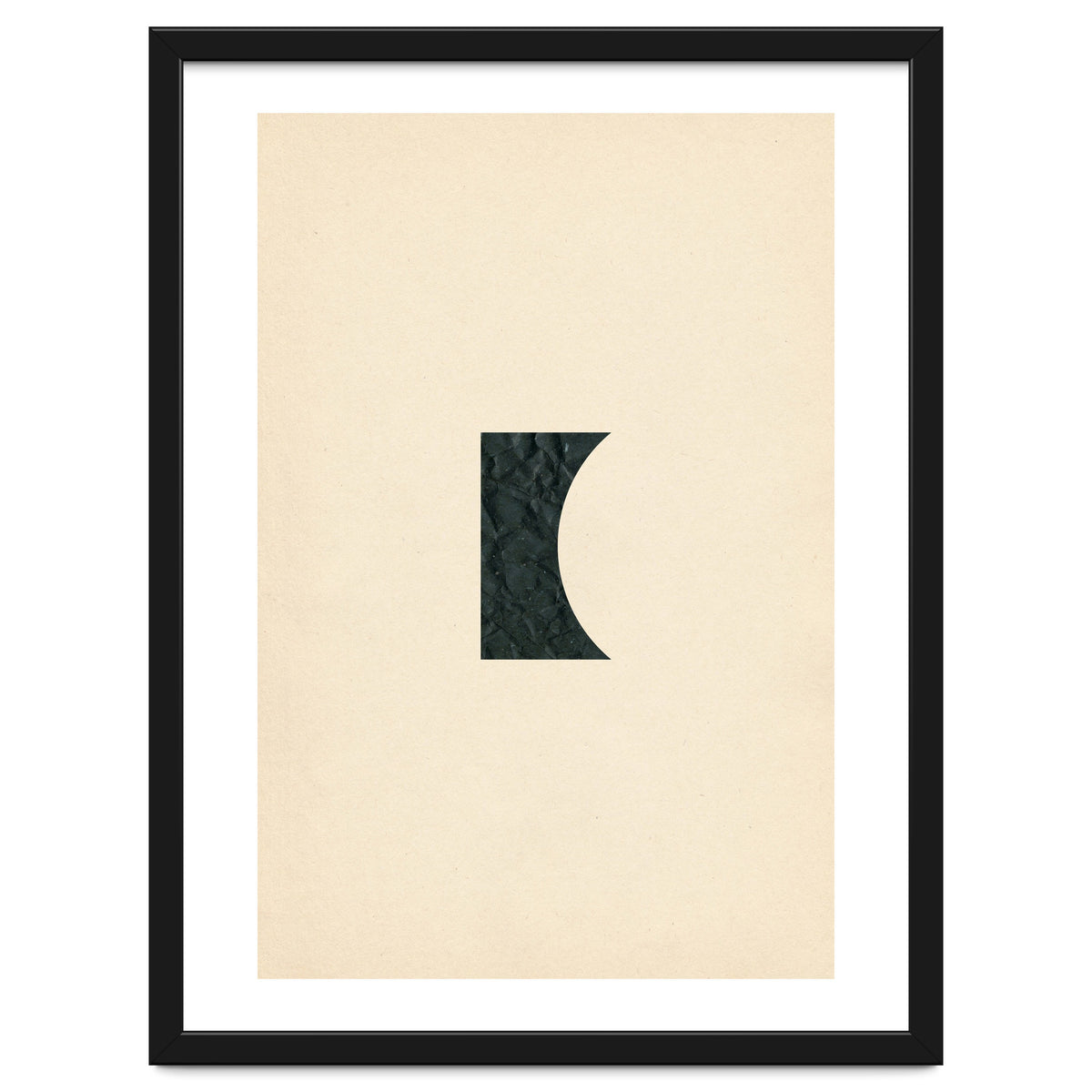 Cut black shape on beige