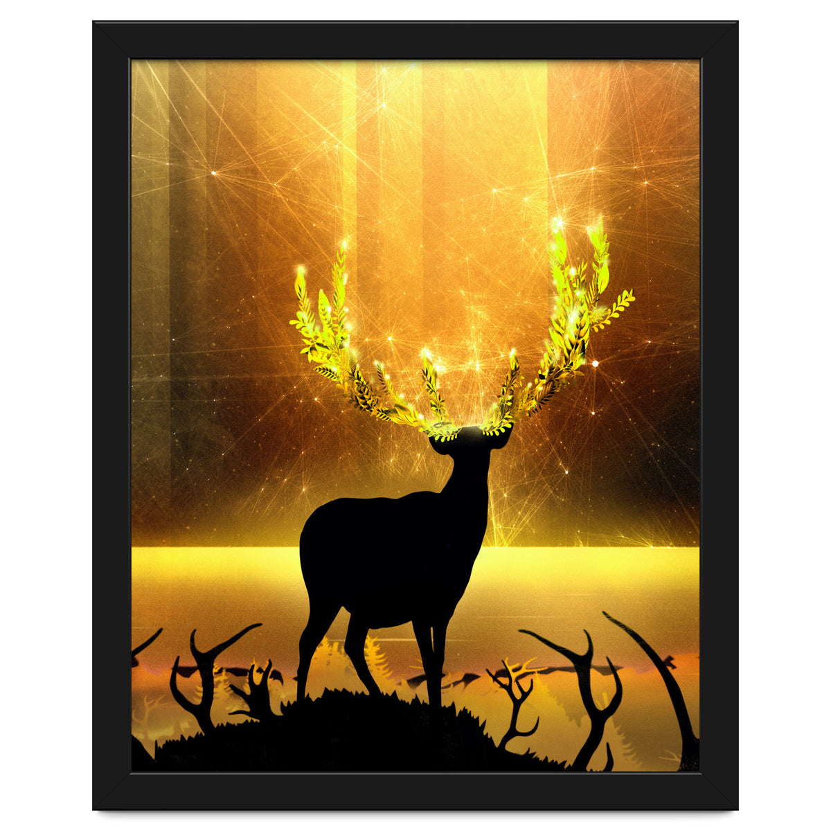 Greenery Deer Golden Sun