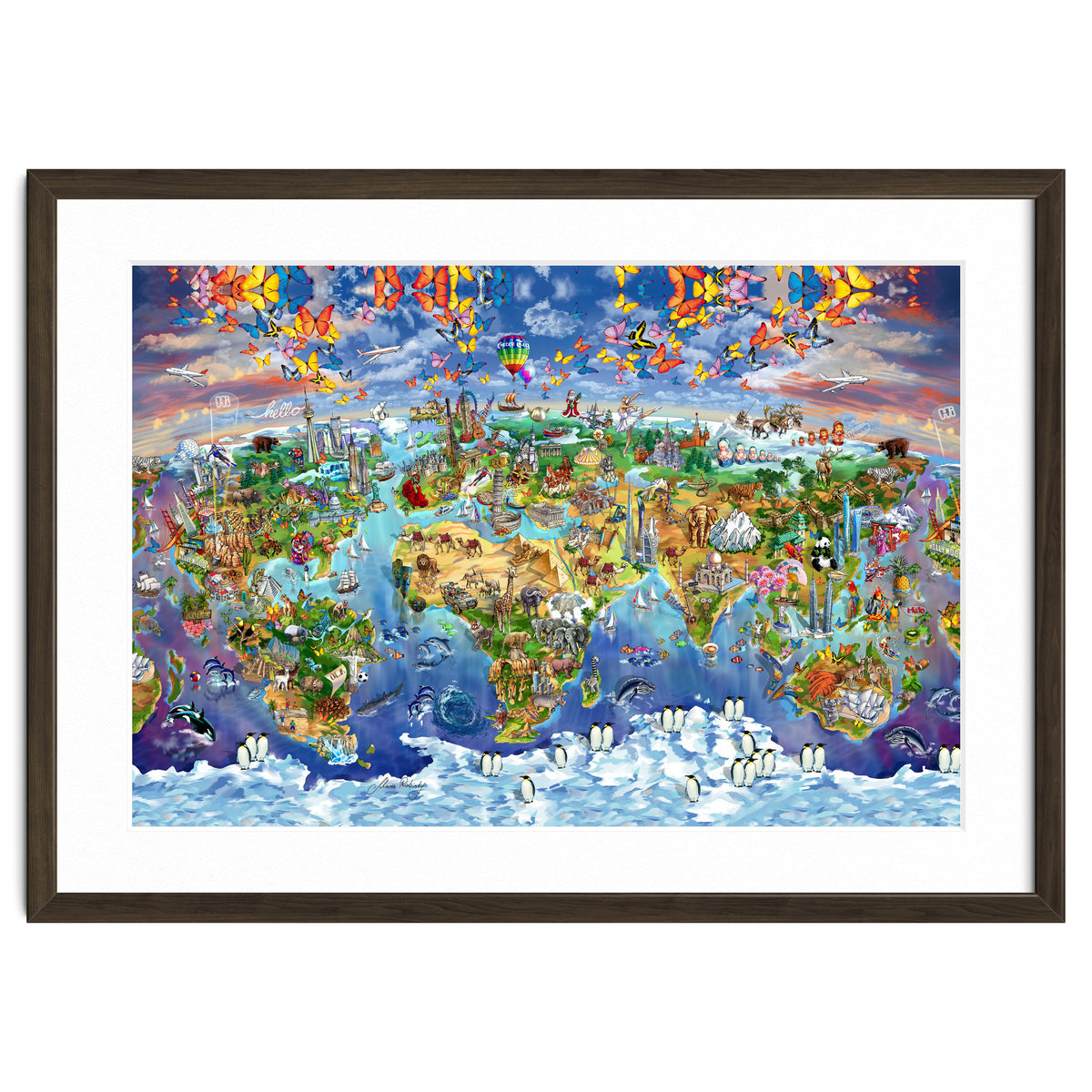 World Wonders Illustrated Map