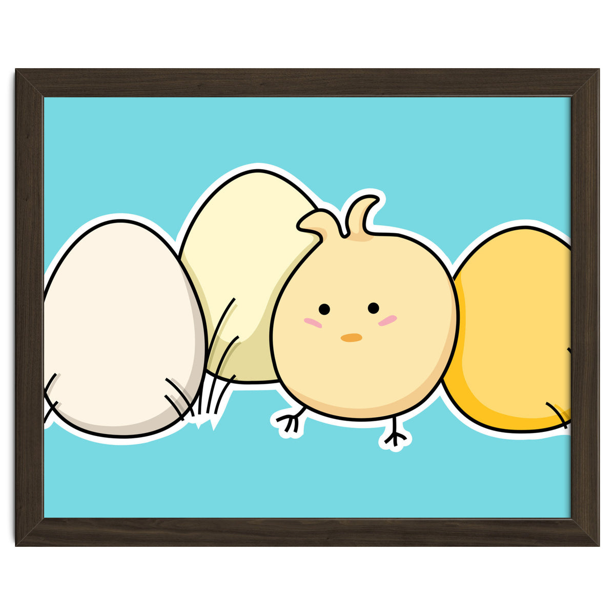 Kawaii Cute Chick And Eggs
