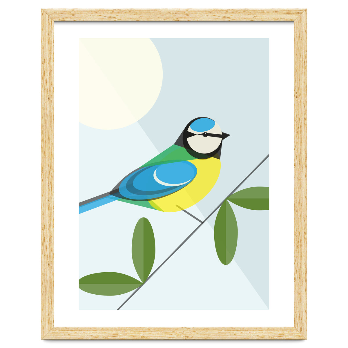 Mid Century Geometric Blue Tit