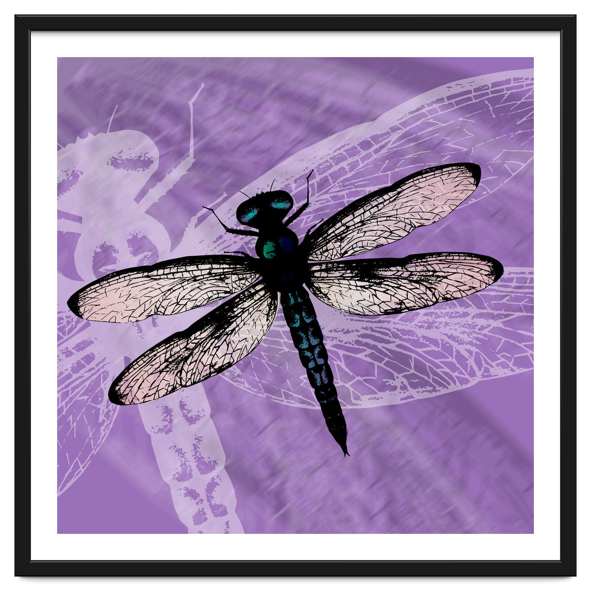 Blue dragonfly vector