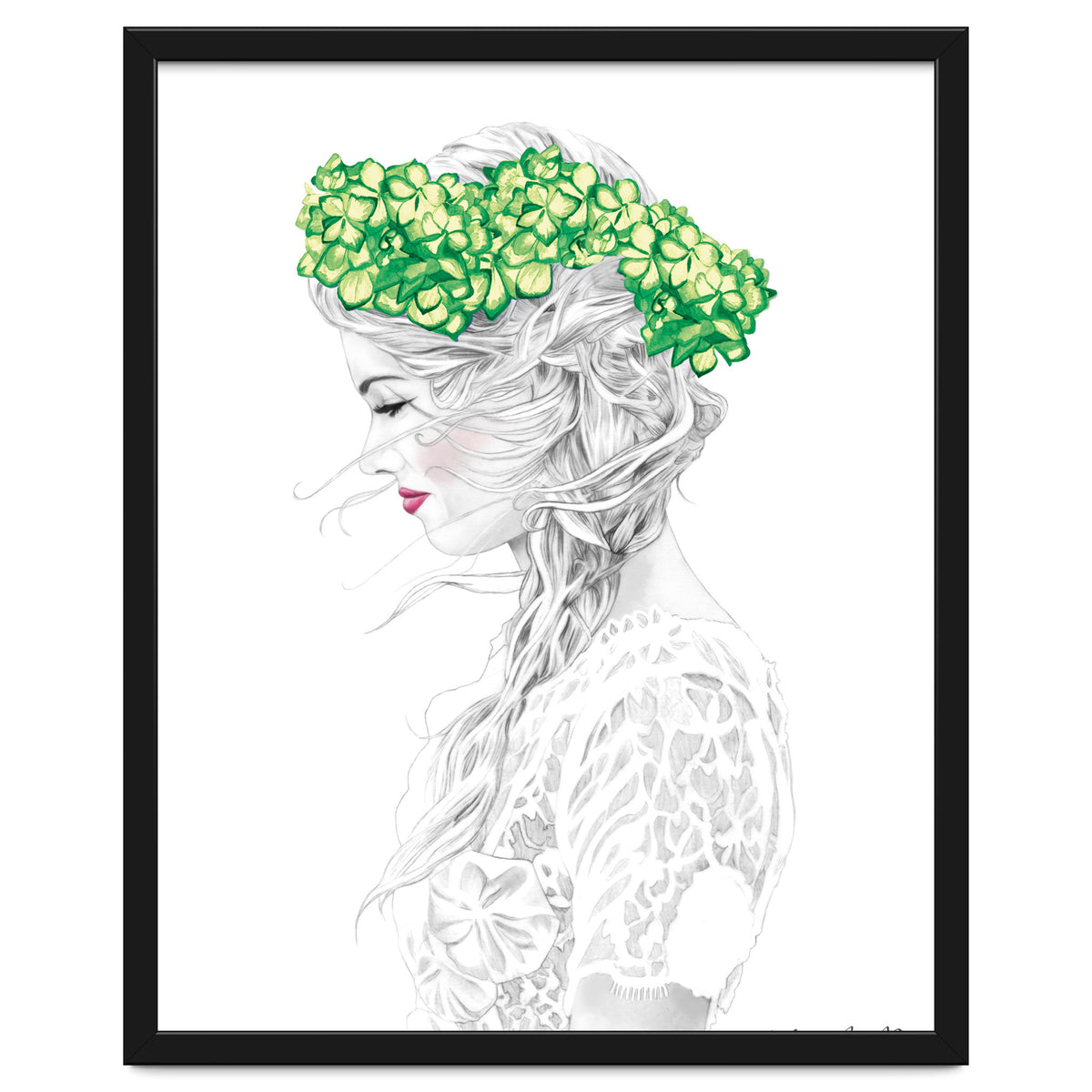 Green Hydrangea Girl