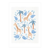 Jungle Giraffes | Blue (Print Only)