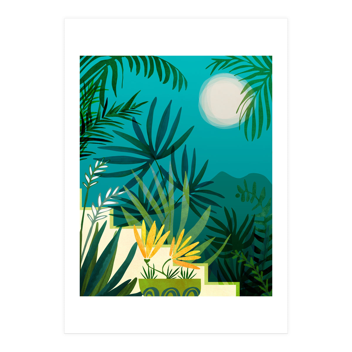 Rainforest With Moonlight (Print Only)