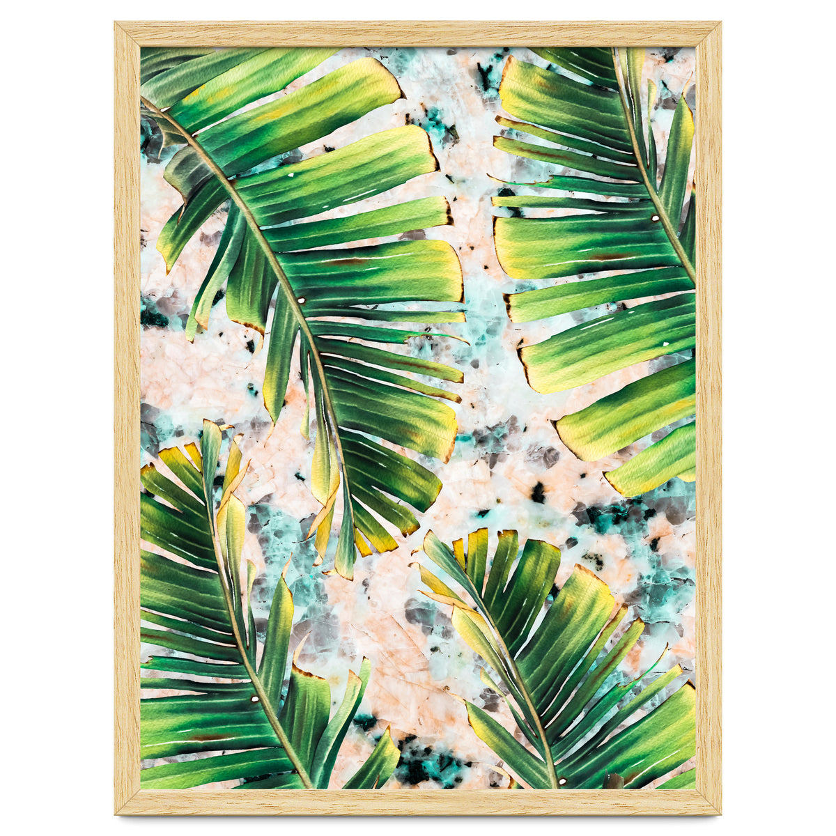 Palm leaf on marble 02