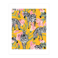 Striped For Life | Zebra Mango Forest | Modern Bohemian Wildlife Jungle | Botanical Nature (Print Only)