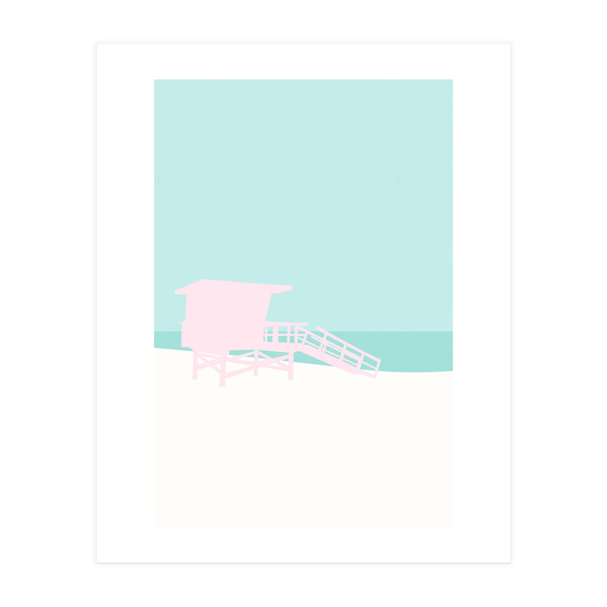 Minimal Lifeguard Tower - Turquoise Coast (Print Only)