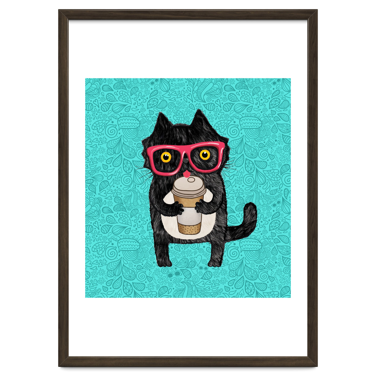 Cute Coffee cat and doodles