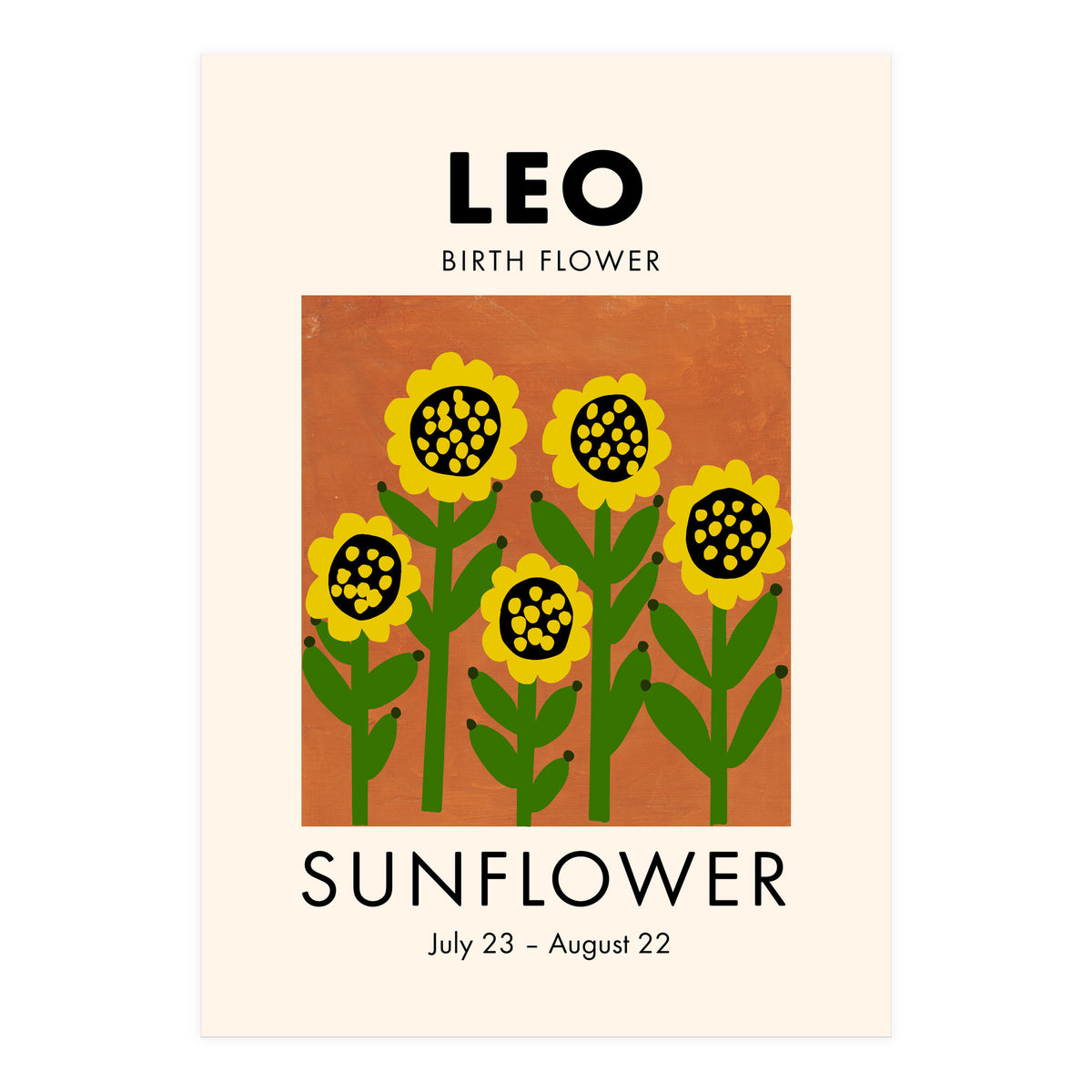 Leo Birth Flower Sunflower (Print Only)