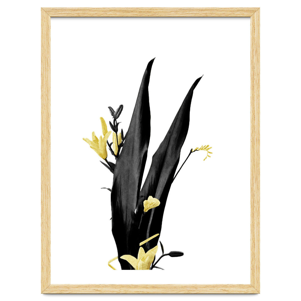 Flower Minimal Black And Gold 03