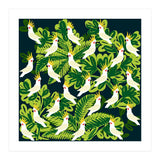 Cute cockatoo and tropical leaves (Print Only) thumbnail