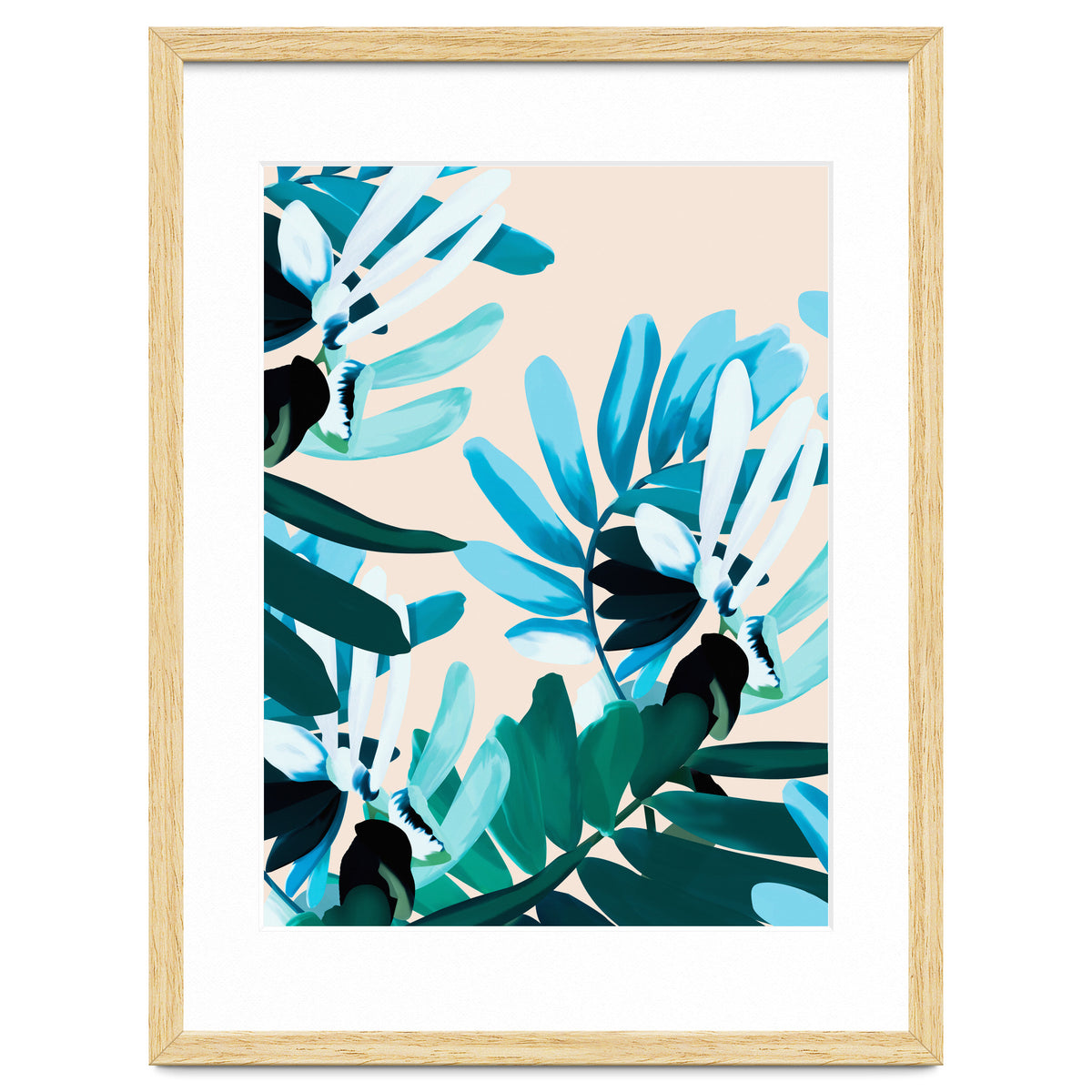 Large bluish botanical leaves