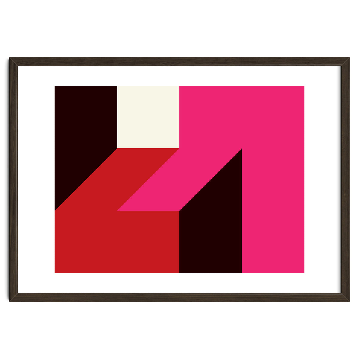 Geometric Shapes No. 62 - red, magenta & black