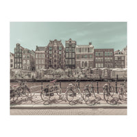 AMSTERDAM Singel Canal with Flower Market | urban vintage style (Print Only)