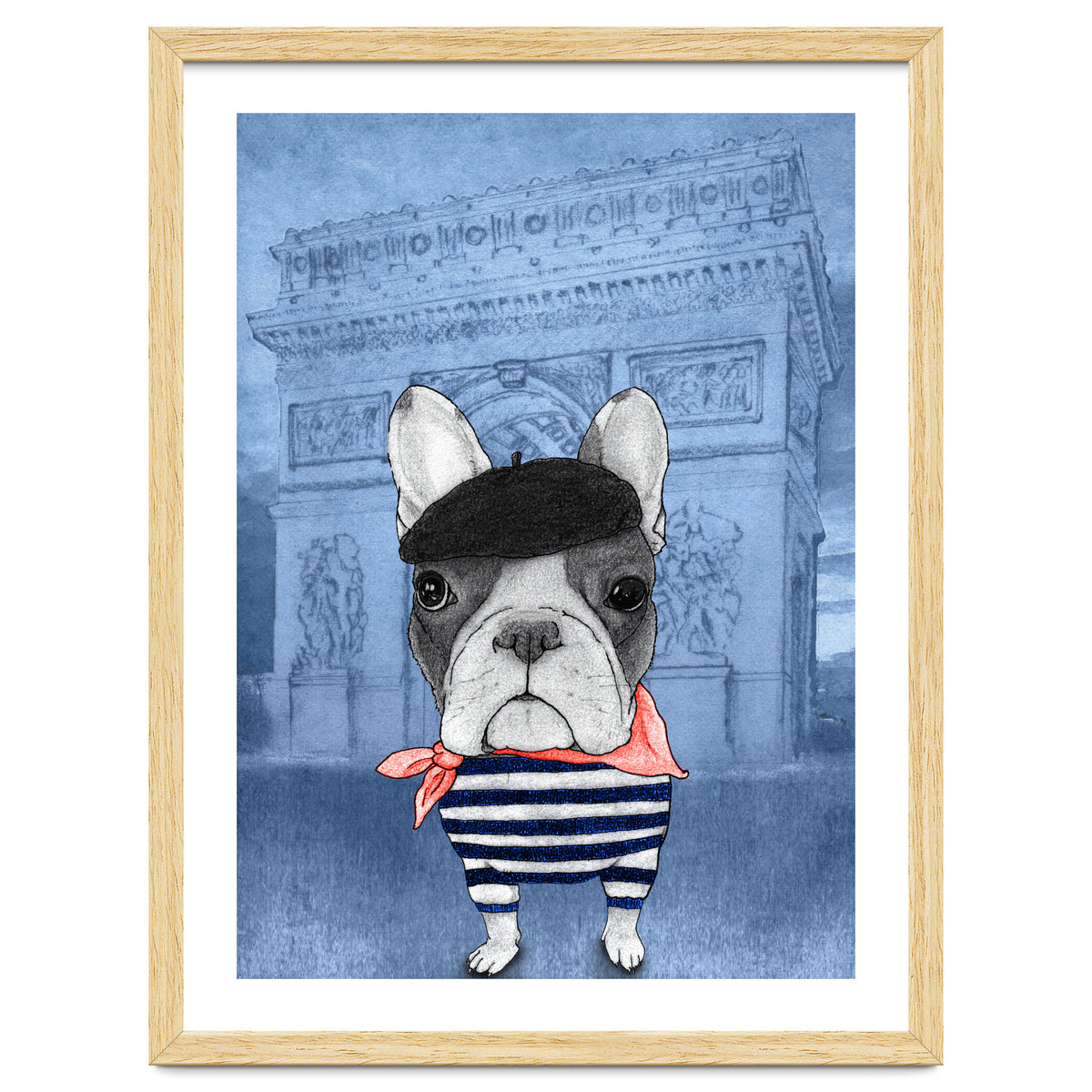 French Bulldog With Arc De Triomphe