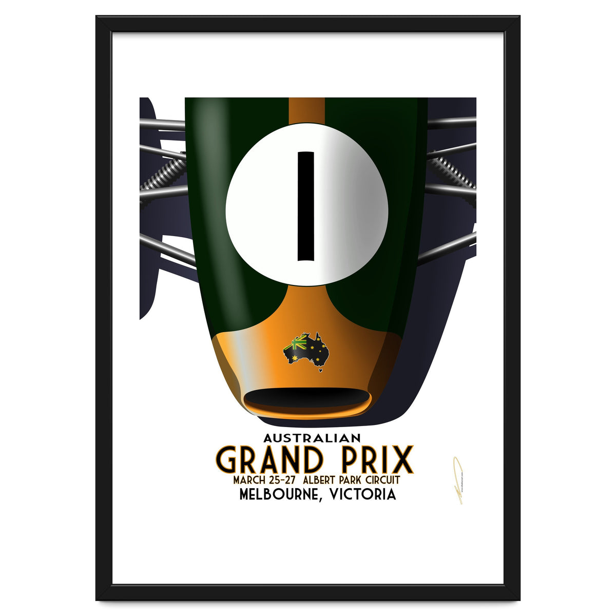 Australian Grand Prix Art Deco poster