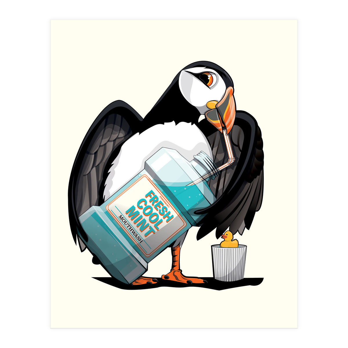 Puffin using Mouthwash (Print Only)