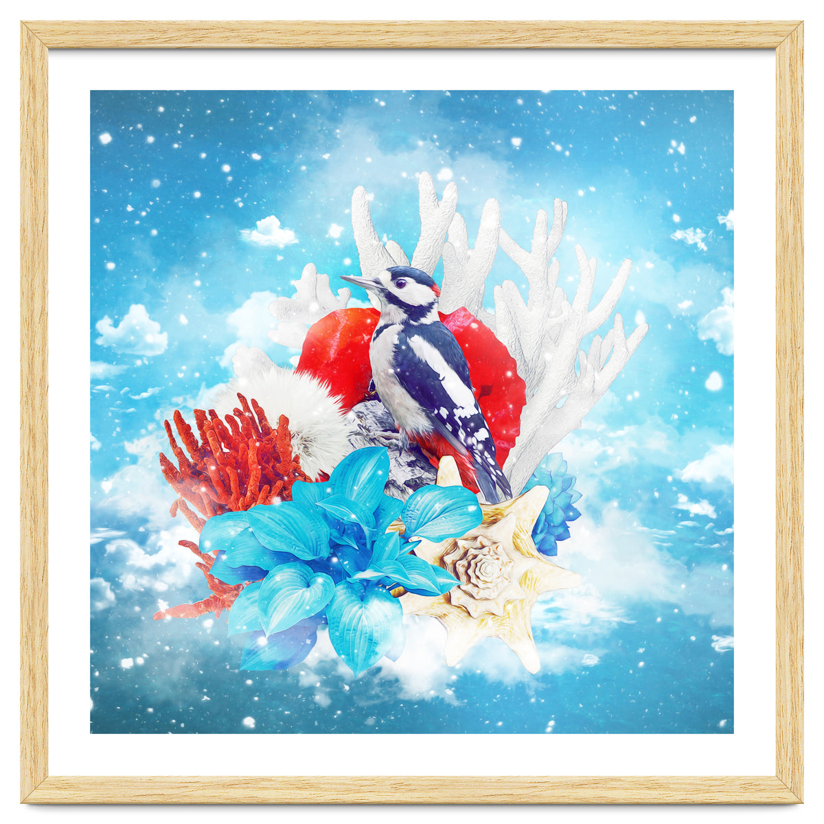 Floral Woodpecker In Winter