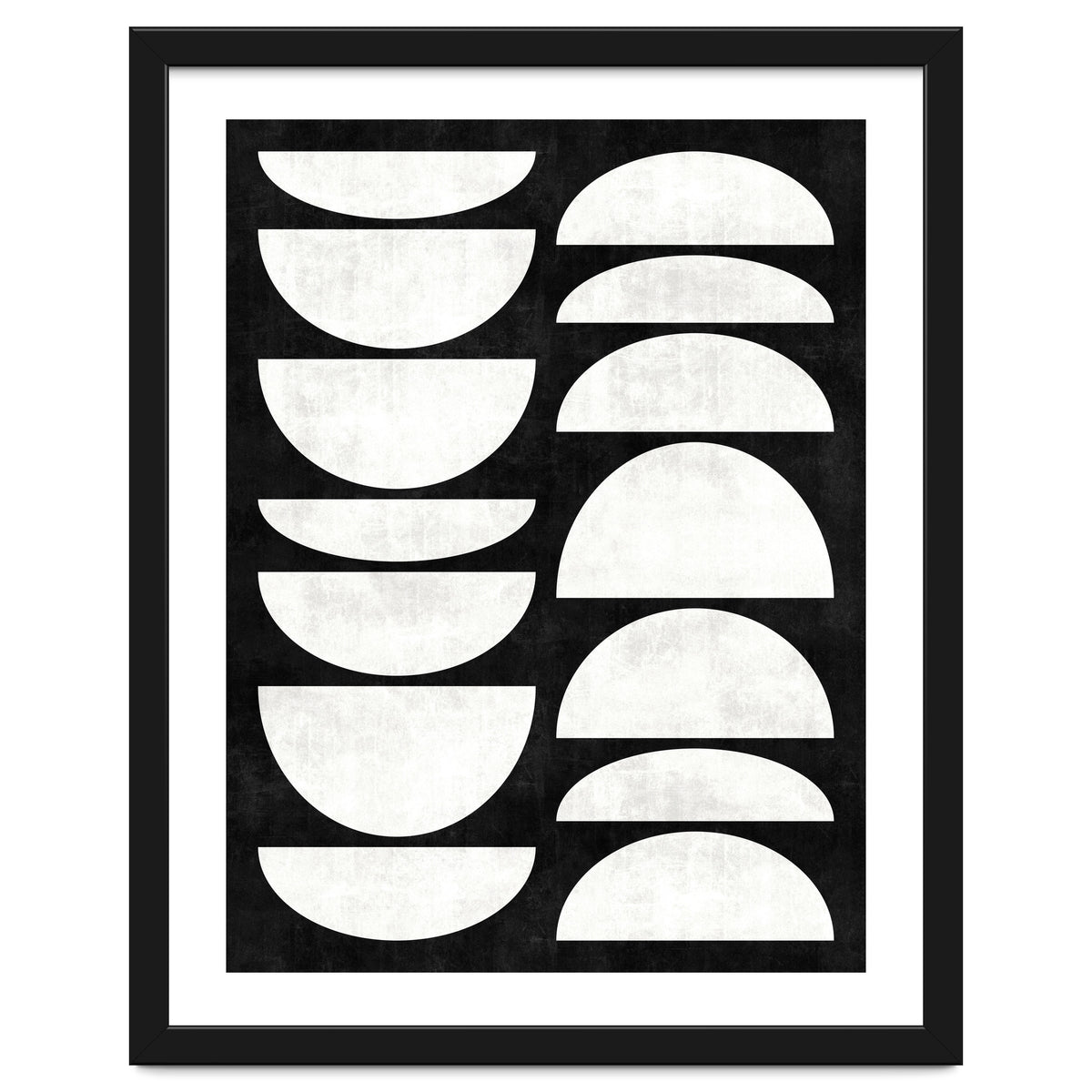 Mid-Century Modern Pattern No.8 - Black and White Concrete