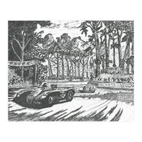 Jaguar C-Type Classic Le Mans Ink Drawing (Print Only)