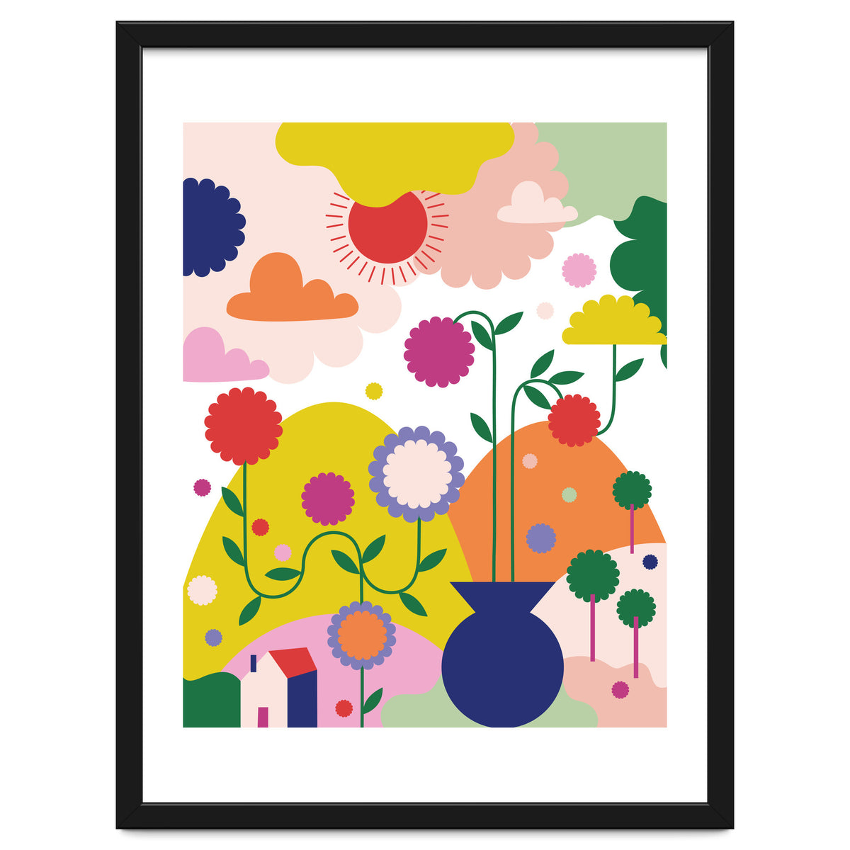 Happy Mediterranean Colorful Landscape