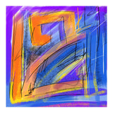 orange walking in blue (Print Only) thumbnail