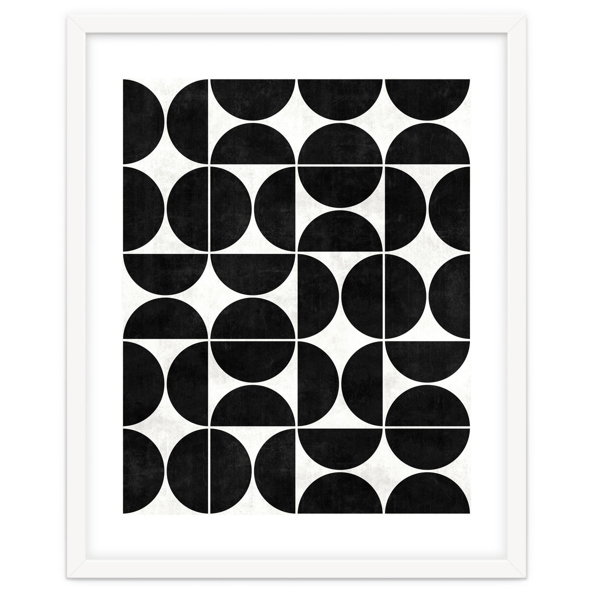 Mid-Century Modern Pattern No.3 - Black and White Concrete