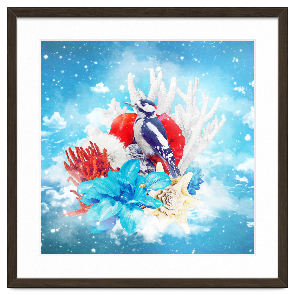 Floral Woodpecker In Winter