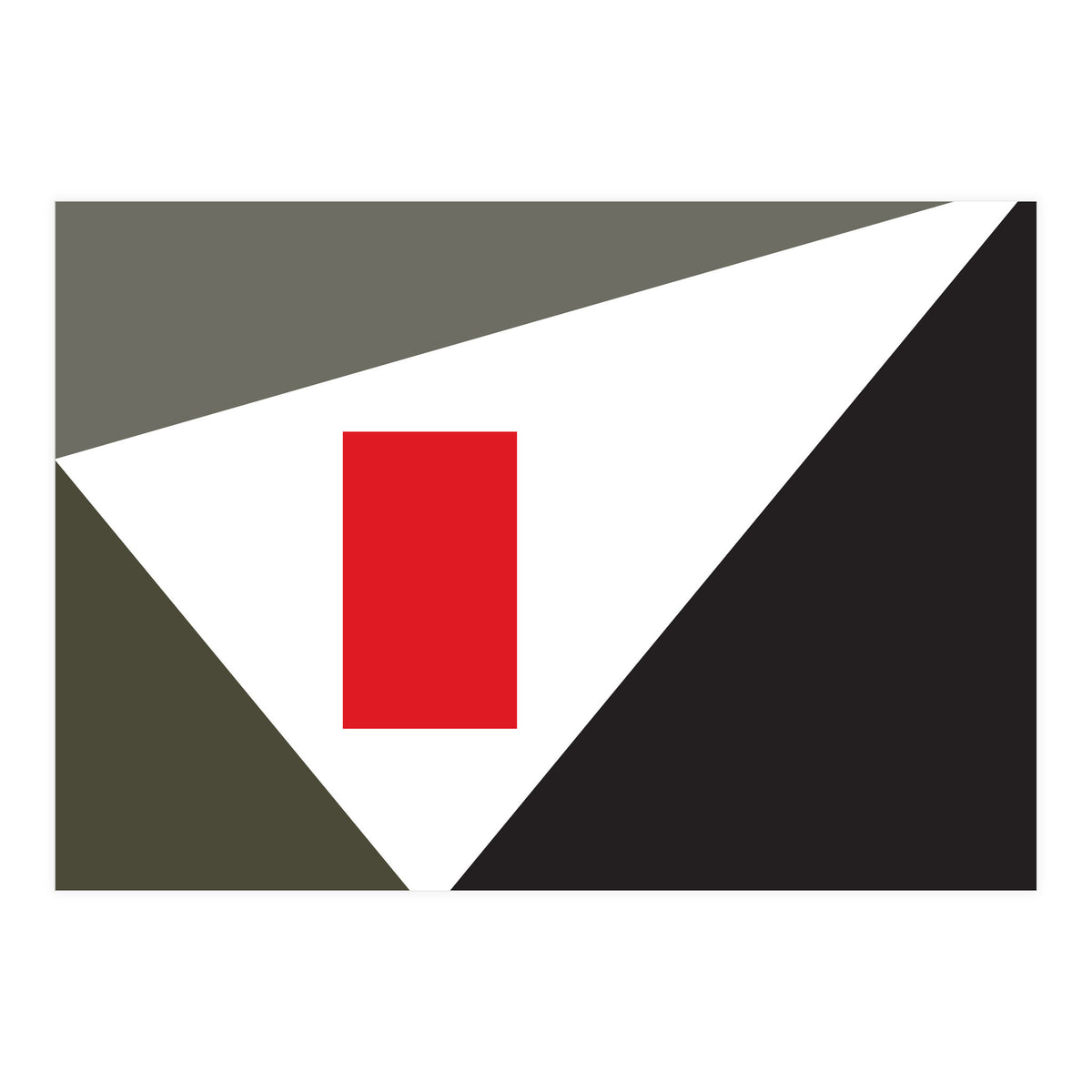 Geometric Shapes No. 86 - grey & red (Print Only)