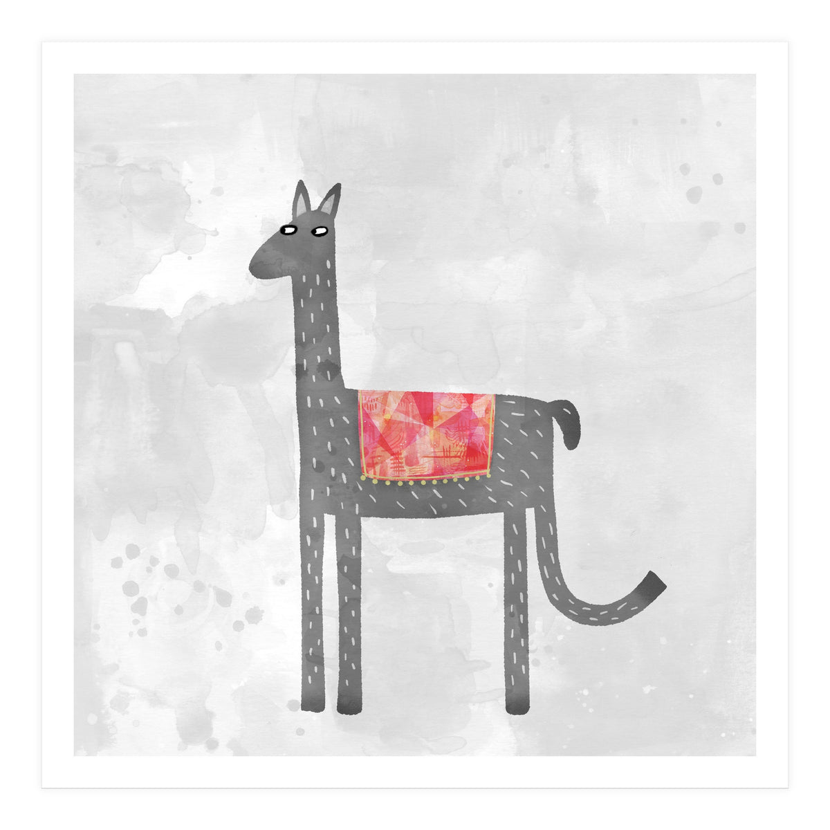 Llama With Fancy Blanket (Print Only)